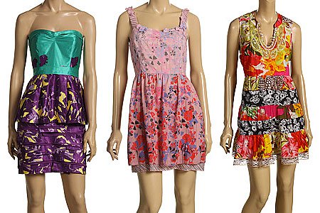 Print Perfection: Explore our selection of print-on-print dresses, featuring styles like the BCBG Max Azria Flower Print Dress, Juicy Couture Pinwheel Posy Print Dress, and Free People Break of Dawn Multi Print Dress