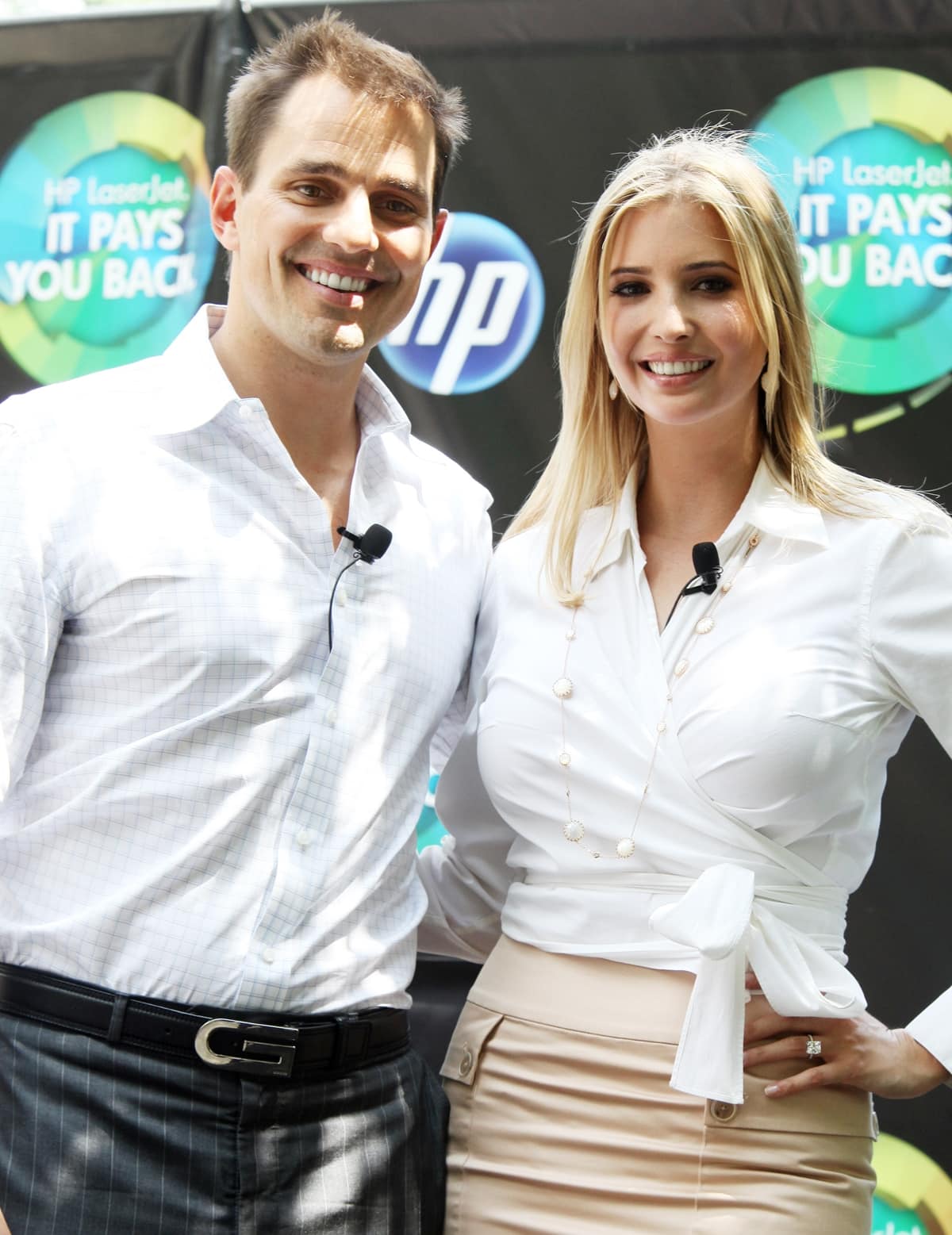 2004 “The Apprentice” winner Bill Rancic posing with Ivanka Trump