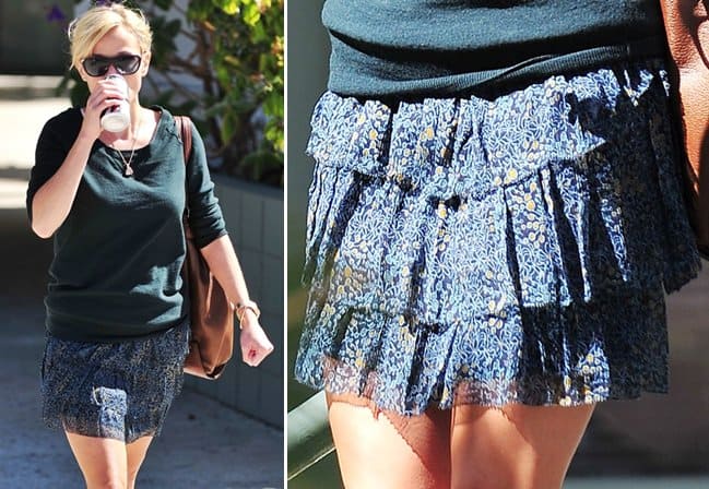 Reese Witherspoon drinking Coke Zero in Brentwood on September 10, 2010 in Los Angeles, California