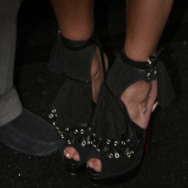 Jessica Szohr's hot feet in Misfit ruffle sandals
