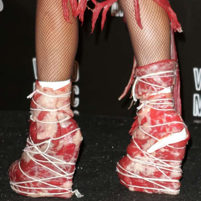 Lady Gaga's meat platform booties