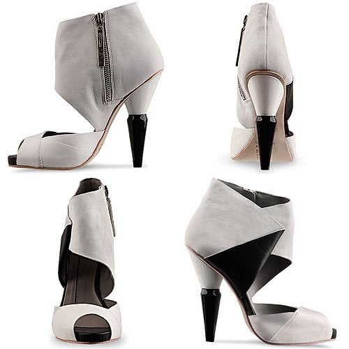 Finsk 205-122 High Heel Sandal Booties in Off White Black