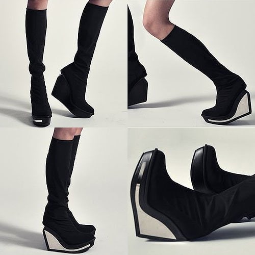 Jeffrey Campbell Mesh Boots in Black