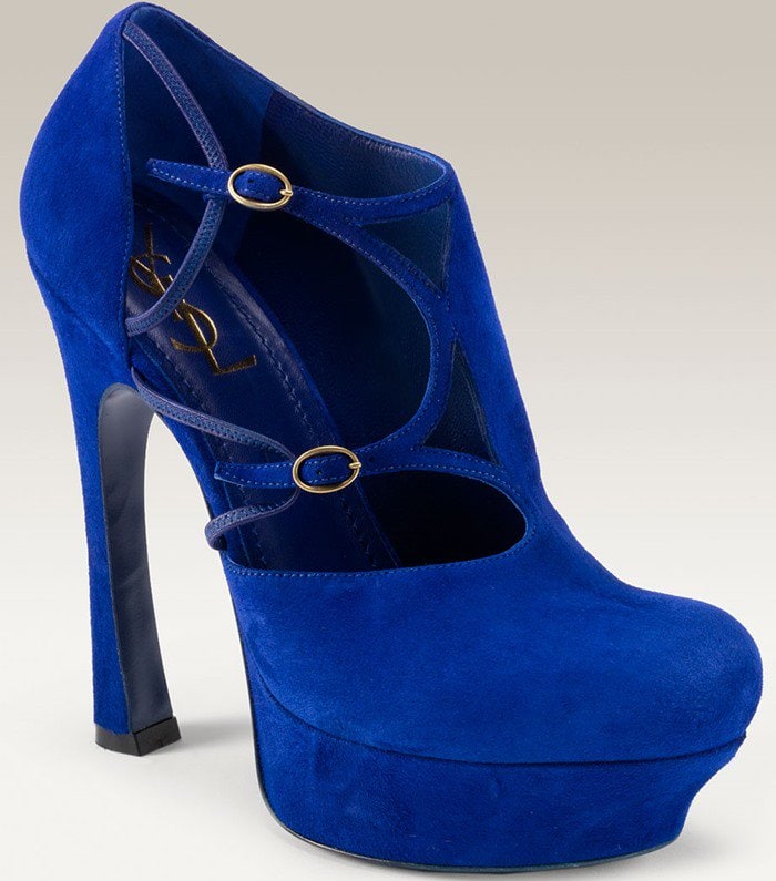 Yves Saint Laurent Palais Strappy Platform Pumps in Bluette