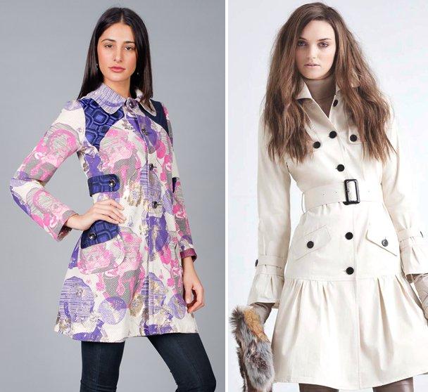 Custo Barcelona Printed Trench Coat and Apart White Trench Coat