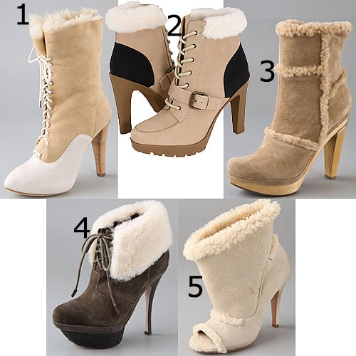 Sheepskin boot-inspired shearling boots and booties