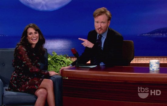 Lea Michele helps kick things off at the premiere of Conan O'Brien's new late-night show 'Conan' which aired on November 8, 2010