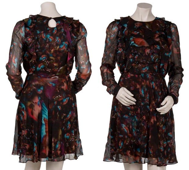 Erdem Multicolor Marlene Ruffle Front Dress