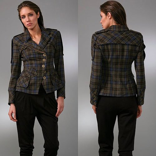 L.A.M.B.Military Plaid Blazer