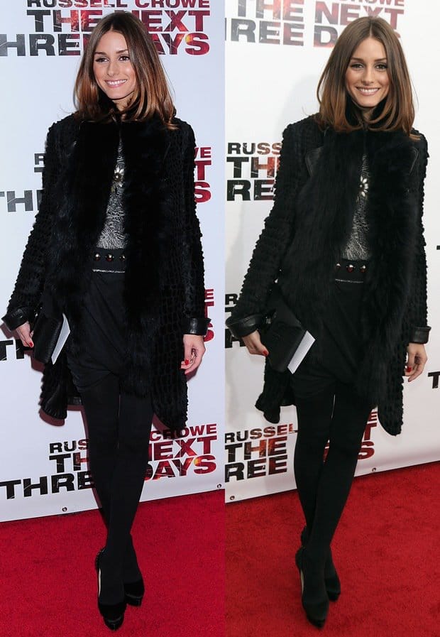 Olivia Palermo graces the special screening of 'The Next Three Days' at the Ziegfeld theater, her fur scarf accentuating her sophisticated fashion sense