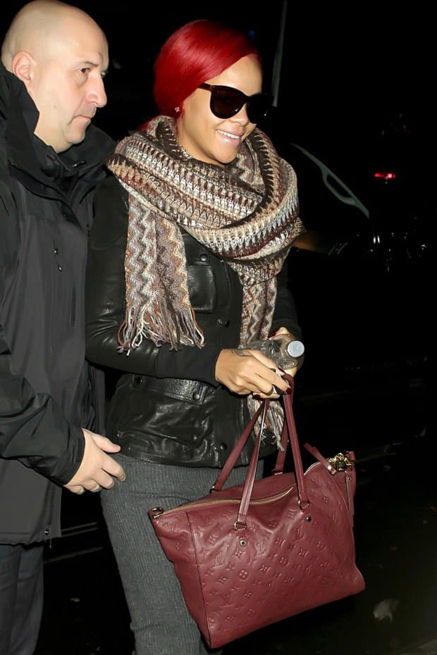 Rihanna toted a Louis Vuitton Monogram Empreinte Lumineuse in flamme color