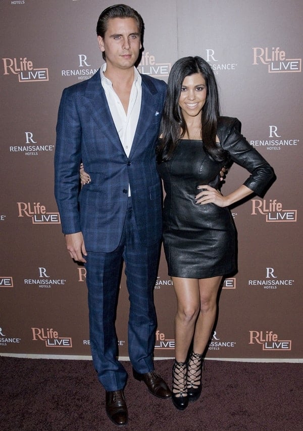 Scott Disick and Kourtney Kardashian attend the RLife live launch event