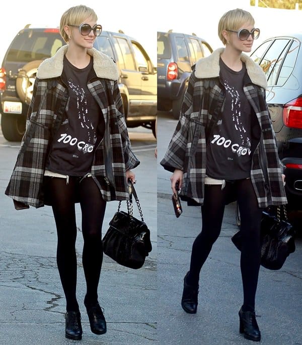 Ashlee Simpson defies winter norms with chic denim shorts in LA