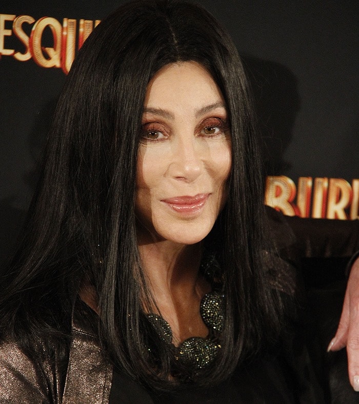 Cher in a rock star worthy metallic jacket