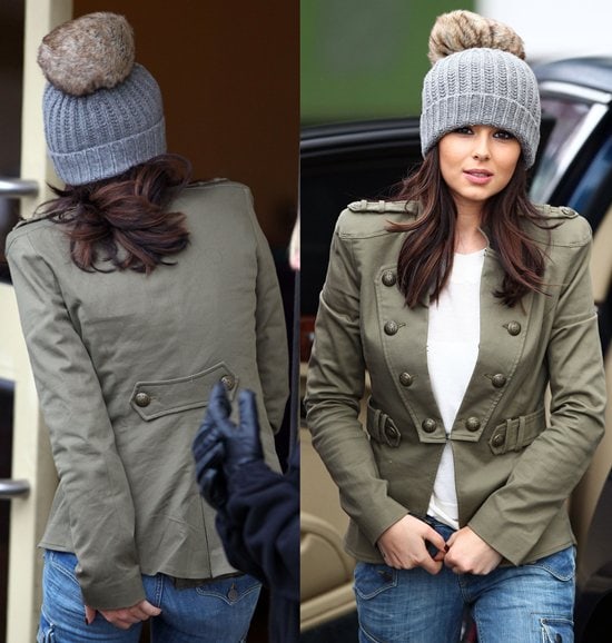 Captured at 'The X Factor' studios in London, Cheryl Cole combines comfort and style seamlessly on December 3, 2010