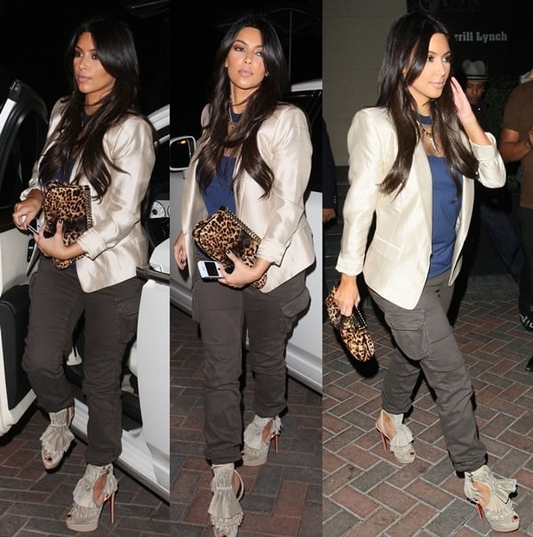 Kim Kardashian spotted in unique scrunched James Jeans cargo pants during a shopping spree