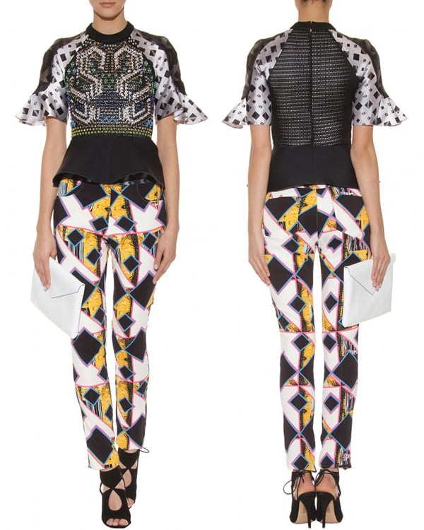 Peter Pilotto Carolina Embellished Print Top