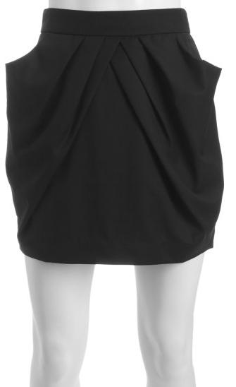 Aryn K Wool Blend Asymmetrical Pleat Skirt