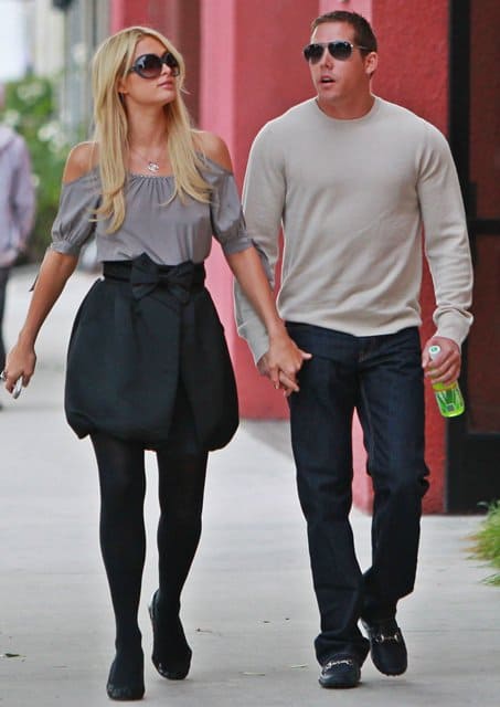 Heiress Paris Hilton and her boyfriend Cy Waits out shopping at Kitson