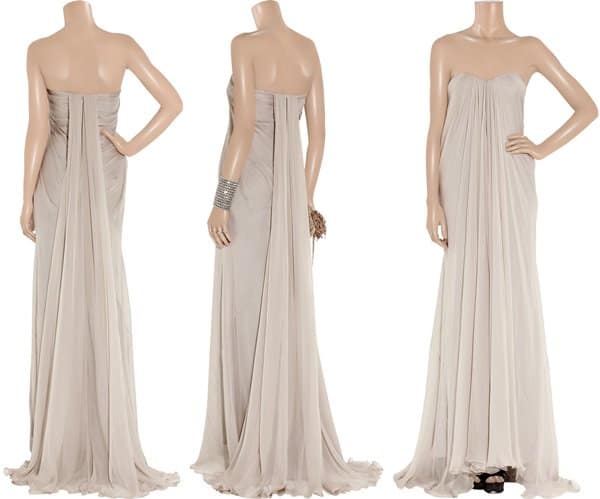 Alexander McQueen Strapless Chiffon Gown