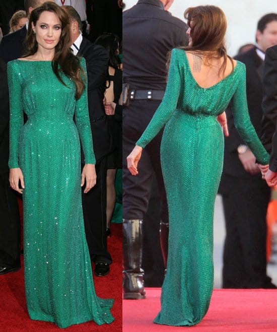 Angelina Jolie in Atelier Versace at the 68th Annual Golden Globe Awards