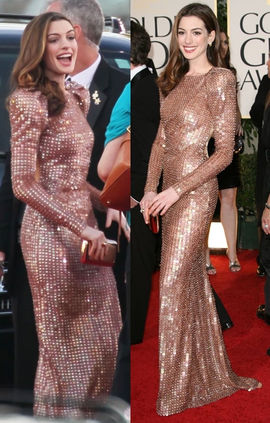 Anne Hathaway in Armani Prive at the 68th Annual Golden Globe Awards