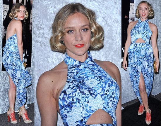 Chloe Sevigny makes a bold statement in a paisley printed, halter tulip skirt dress at HBO's 'Big Love' Season 5 Party in Los Angeles, January 12, 2011