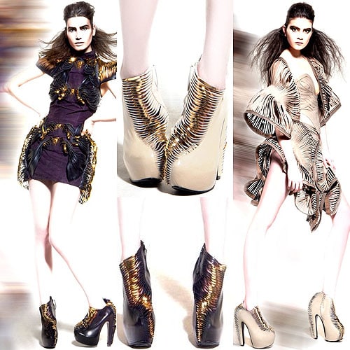 Iris van Herpen's futuristic ankle booties showcase avant-garde design and sculptural elegance, blending high fashion with architectural craftsmanship