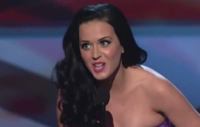 Katy Perry accepts her awards onstage at the 2011 People's Choice Awards