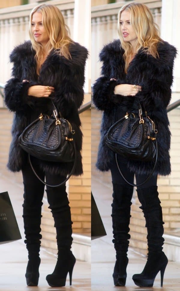 Rachel Zoe was spotted shopping while decked in fur, high-heeled over-the-knee boots, and a fabulous handbag from Chloe