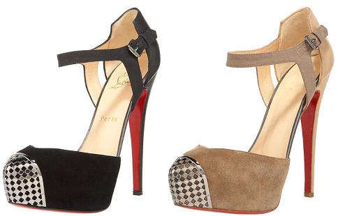 Christian Louboutin 'Boulima' d'Orsay in Black and Tan Suede