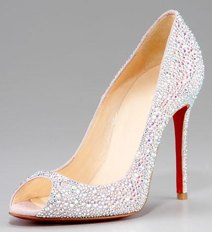 Christian Louboutin Crystal Encrusted Suede Pump