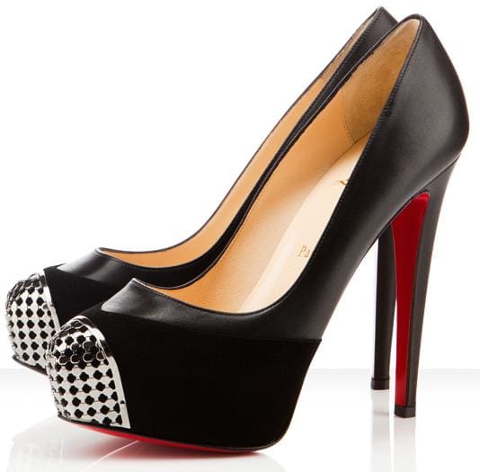 Christian Louboutin 'Maggie' 140 Leather-Trimmed Calf Hair Pumps