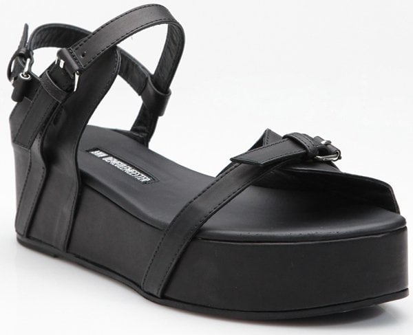 Ann Demeulemeester Leather Platform Sandals