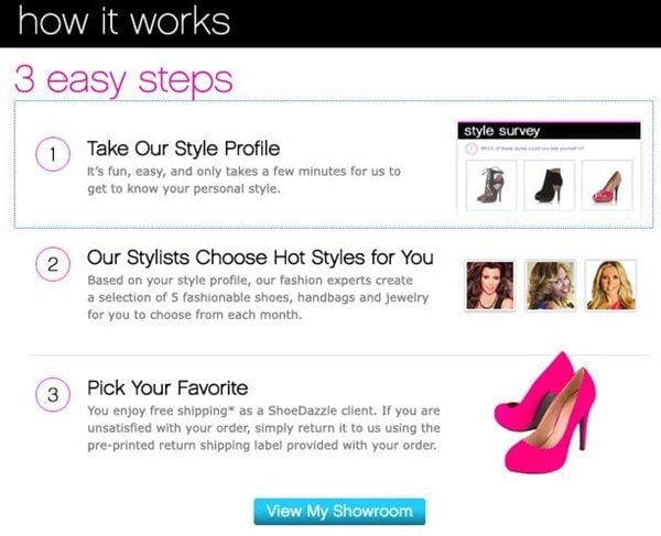 ShoeDazzle is a personalized styling service