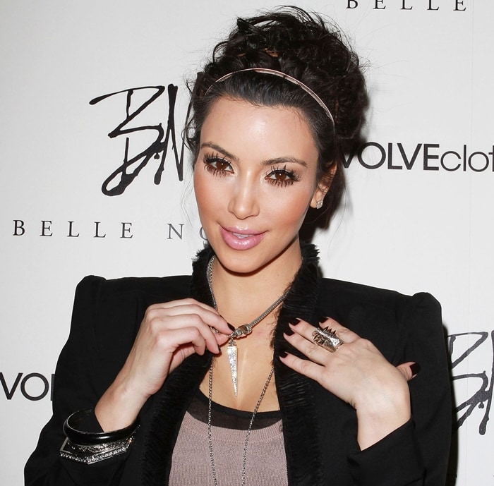 Kim Kardashian at the launch of Kim Kardashian's jewelry collection "Belle Noel" held at Revolve Flagship store in West Hollywood, February 3, 2011