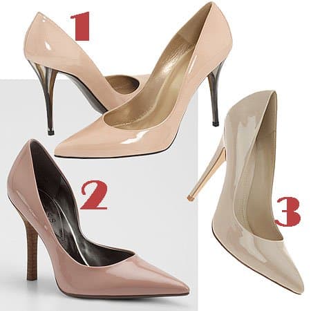 3 women's nude pumps