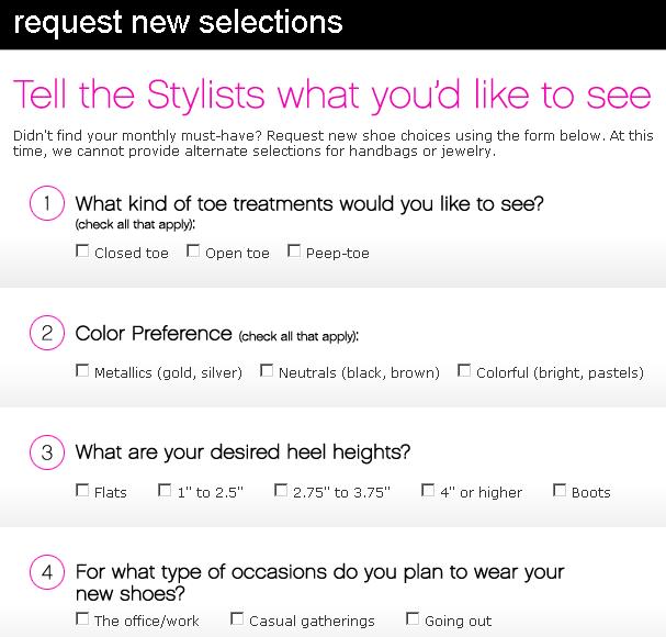 Request for New Styles Questionnaire