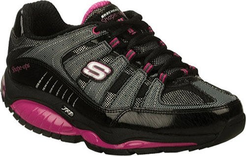 The coveted black/hot pink Skechers Shape-Ups Kinetix Response SRT, as worn by Kim Kardashian in the Super Bowl commercial