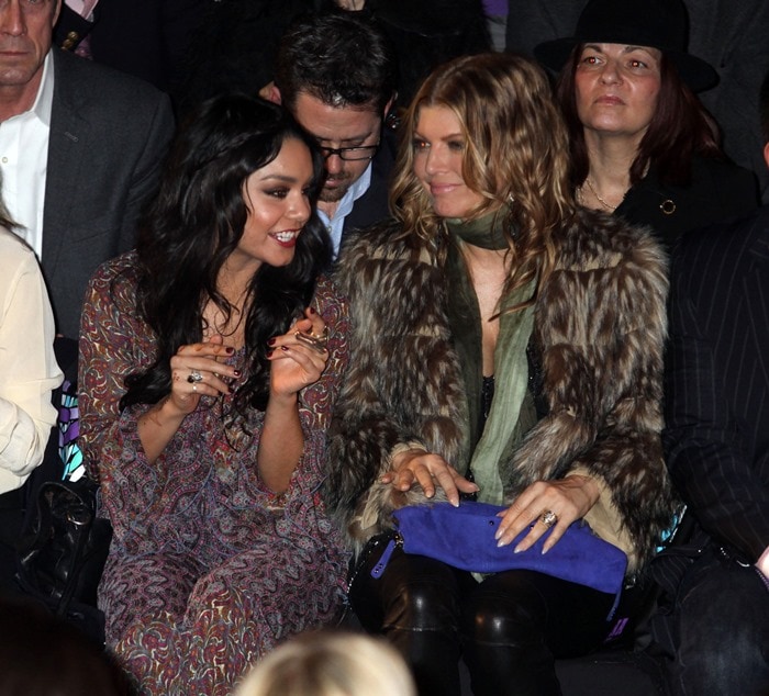 Vanessa Hudgens and Fergie, aka Stacy Ann Ferguson, sit front row at the Anna Sui Fall 2011 fashion show