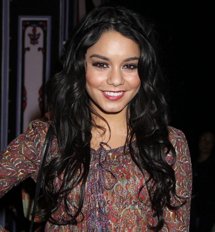 Vanessa Hudgens's Anna Sui mix print bell sleeve blouse