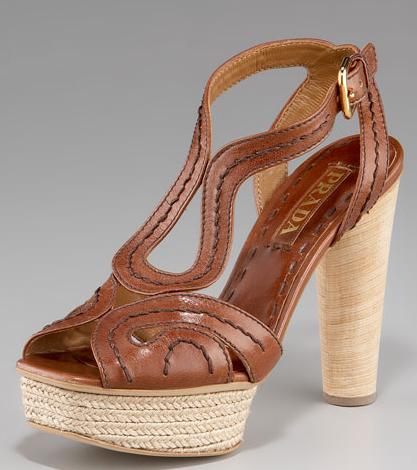 Prada Stitched Platform Sandal