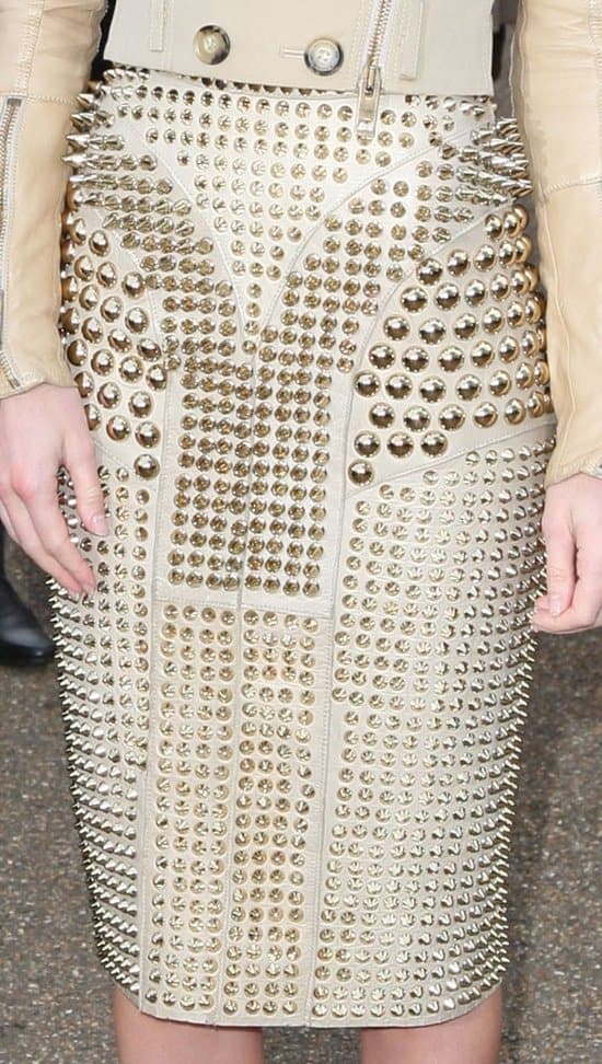 Kate Bosworth's Burberry Prorsum skirt with spikes and studs