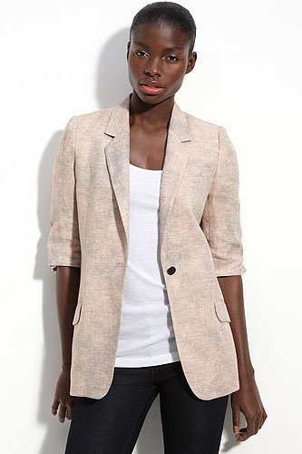 Elizabeth and James James Distressed Linen Blazer