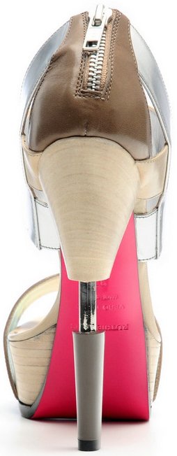Ruthie Davis 'Robot' sandals featuring a five-inch thin, metal stiletto heel