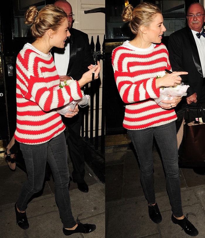 Sienna Miller leaving the Theatre Royal Haymarket