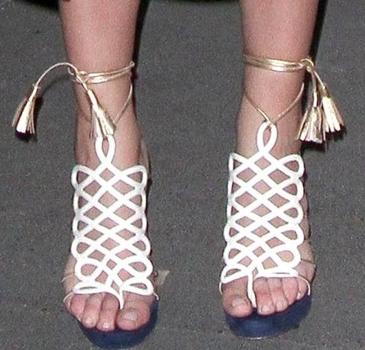 The distinctive Louboutin Salsbourg sandals seemed to be a size too small for Blake Lively, which raised a few eyebrows