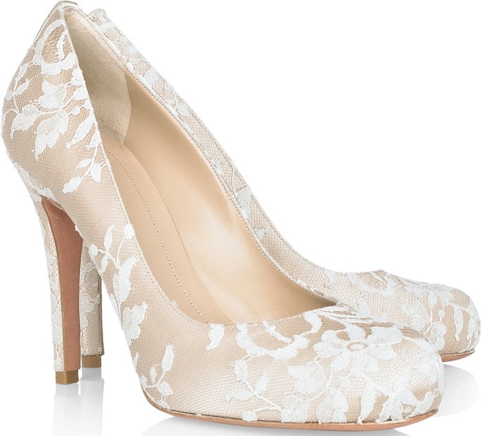 Alexander McQueen Lace-Covered Satin Pumps