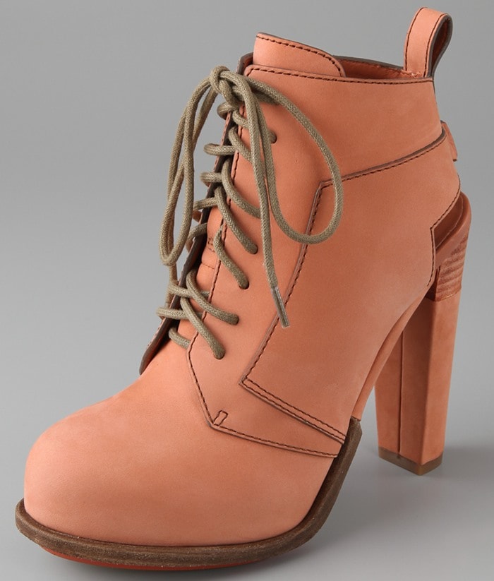 Terracotta Alexander Wang 'Dakota' Lace-Up Booties