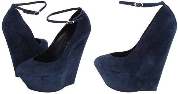 Giuseppe Zanotti Platform Wedge Pumps in Navy